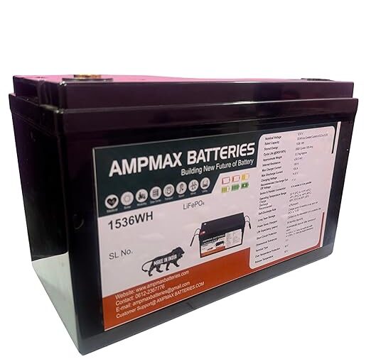 12V 120Ah LiFePO4 Lithium Battery – 1536Wh