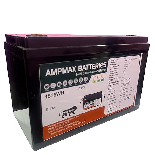 12V 120Ah LiFePO4 Lithium Battery – 1536Wh