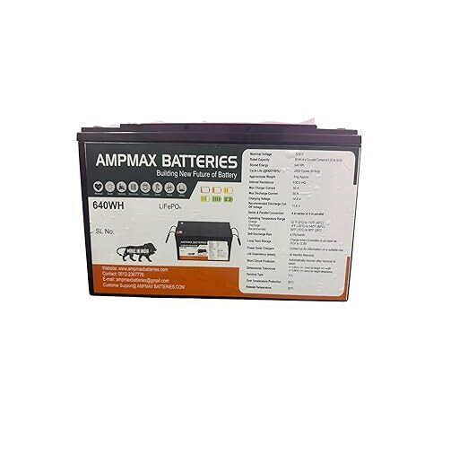 AMPMAX BATTERIES 12V 50Ah LiFePO4 Lithium Battery – 640Wh