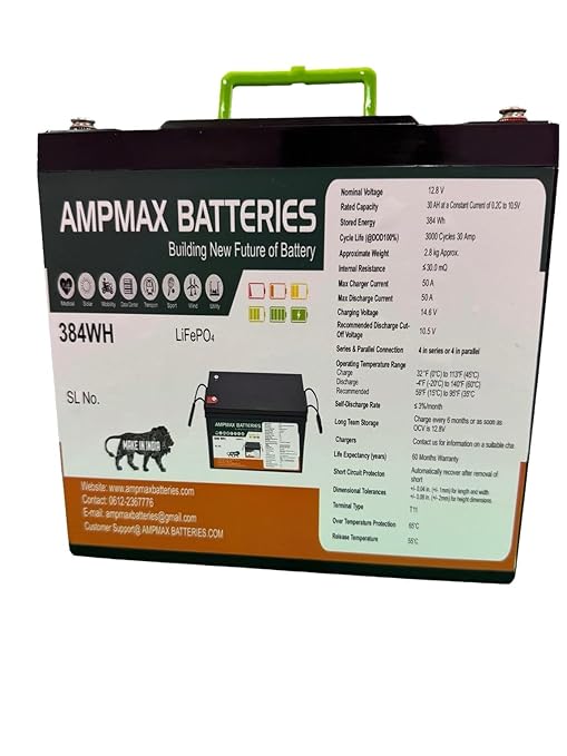 LLP 12V 30Ah LiFePO4 Battery (384Wh)